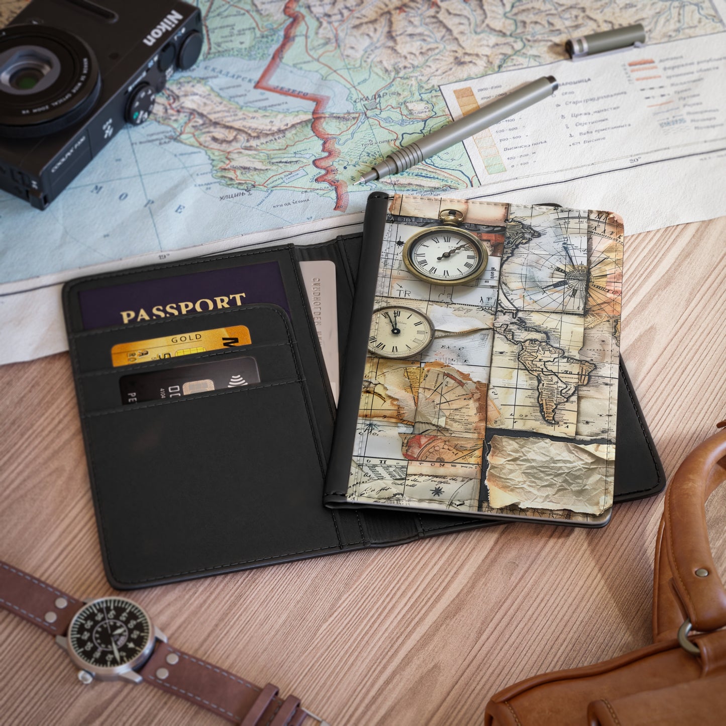 Passport Cover with Map Design